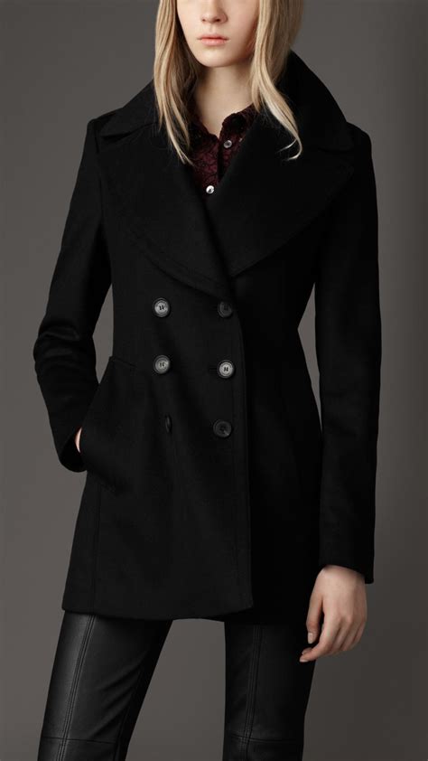 black burberry womens pea coat bell sleeves|Burberry Pea Coat Black Coats, Jackets & Vests for Women.